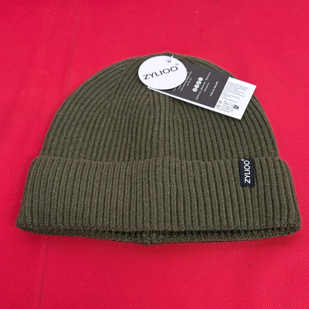Zylioo Beanie Men Oversized Winter Soft Knit Beanie Hat Warm Stocking Green M-XL
